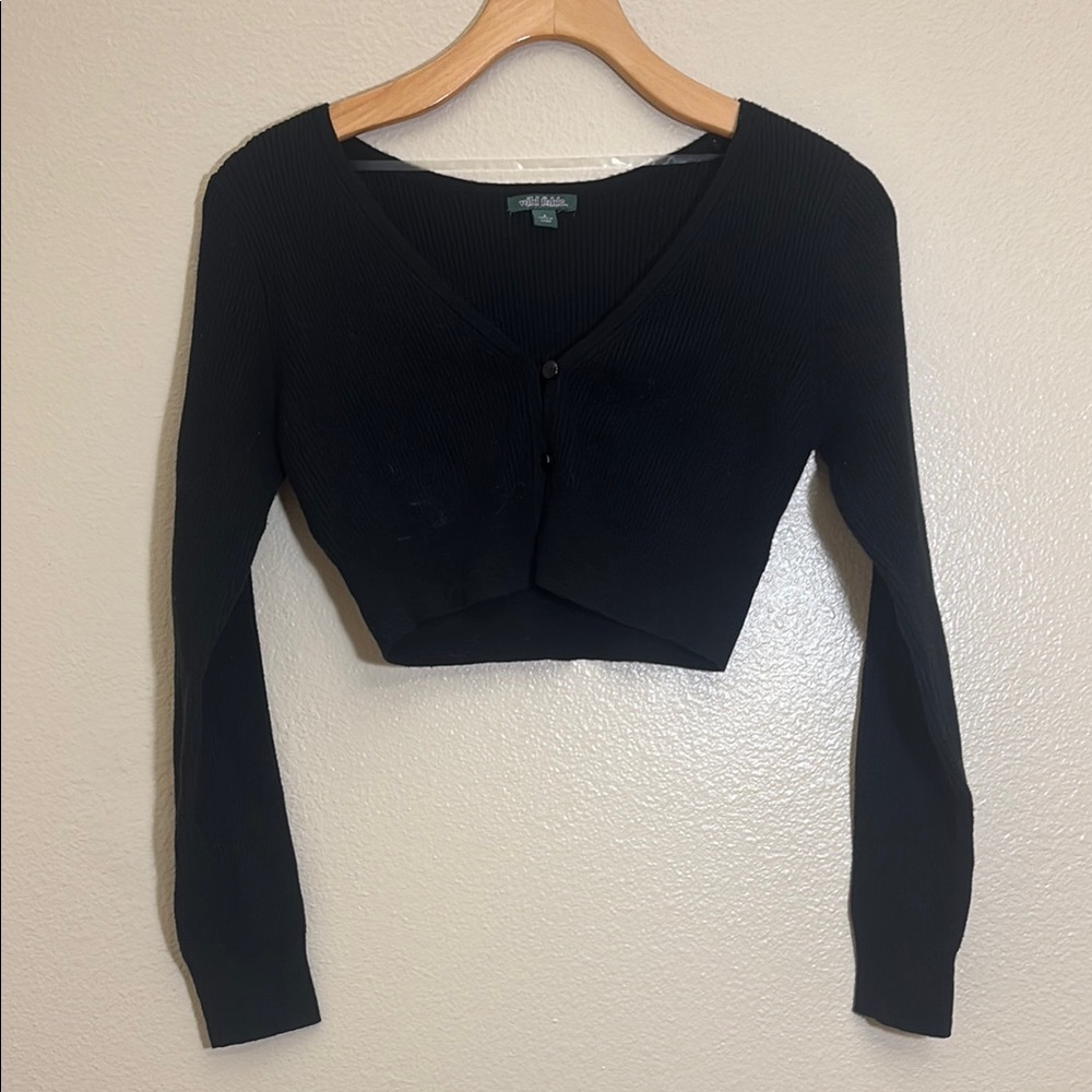 *4/15* Wild Fable Black Ribbed Crop Sweater